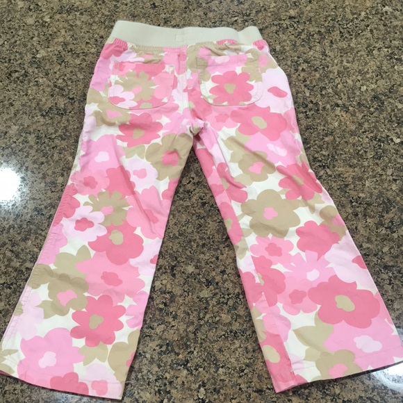 OshKosh Pink/tan floral pants - Picture 5 of 8